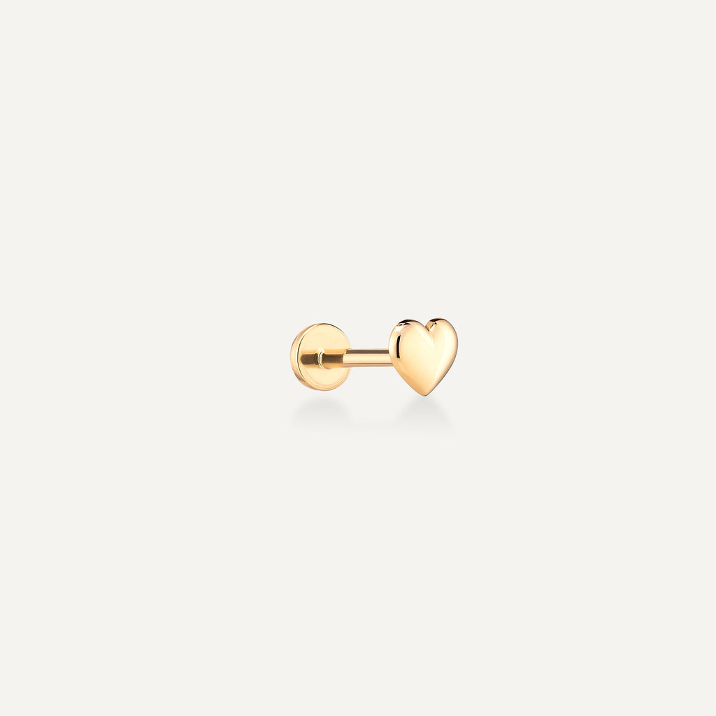 Piercing Bubble Heart Ouro Amarelo