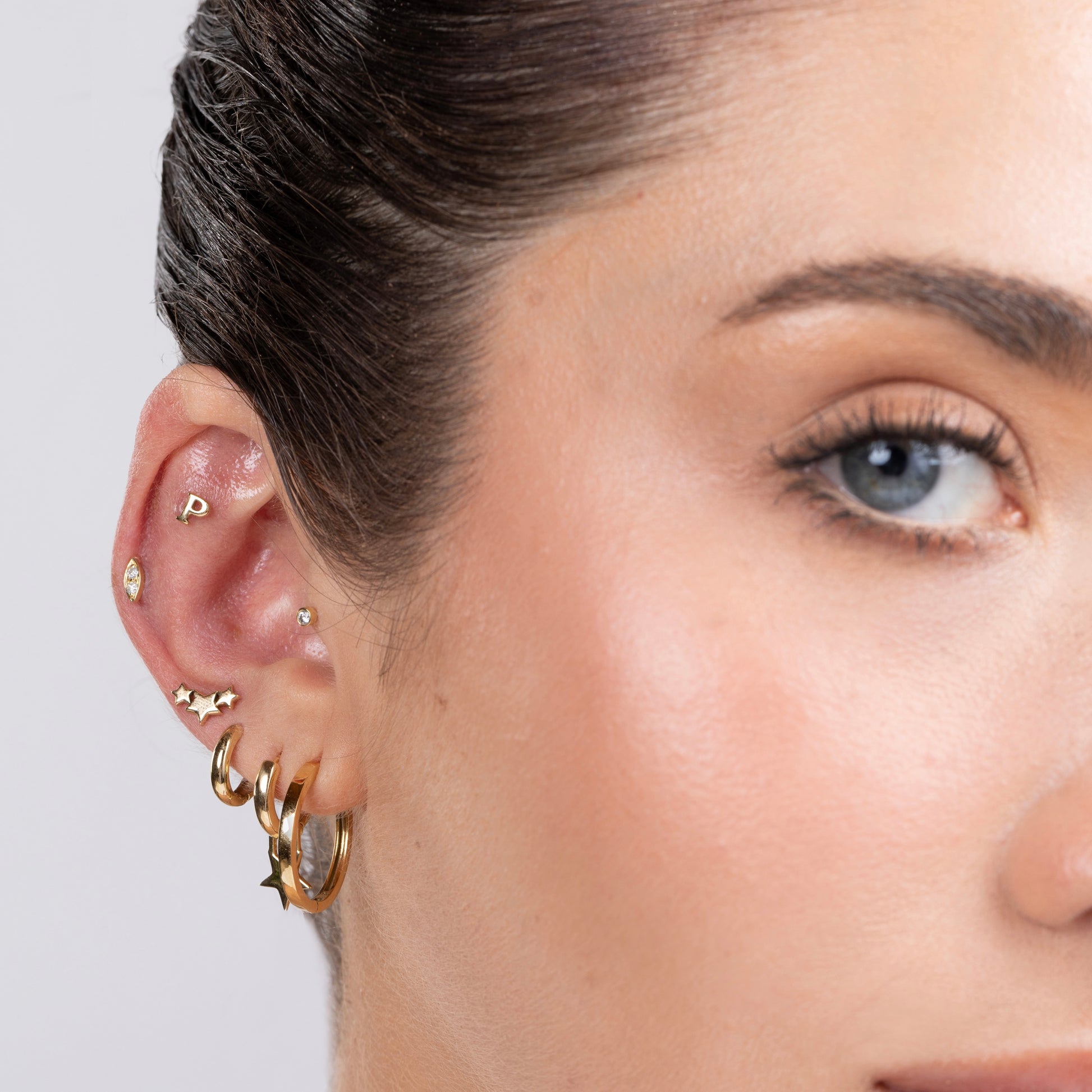 Piercing Trio Stars Ouro Amarelo