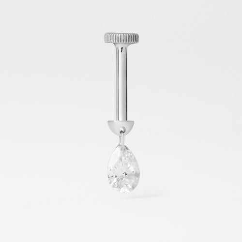Piercing Floating Gota 5mm Ouro Branco