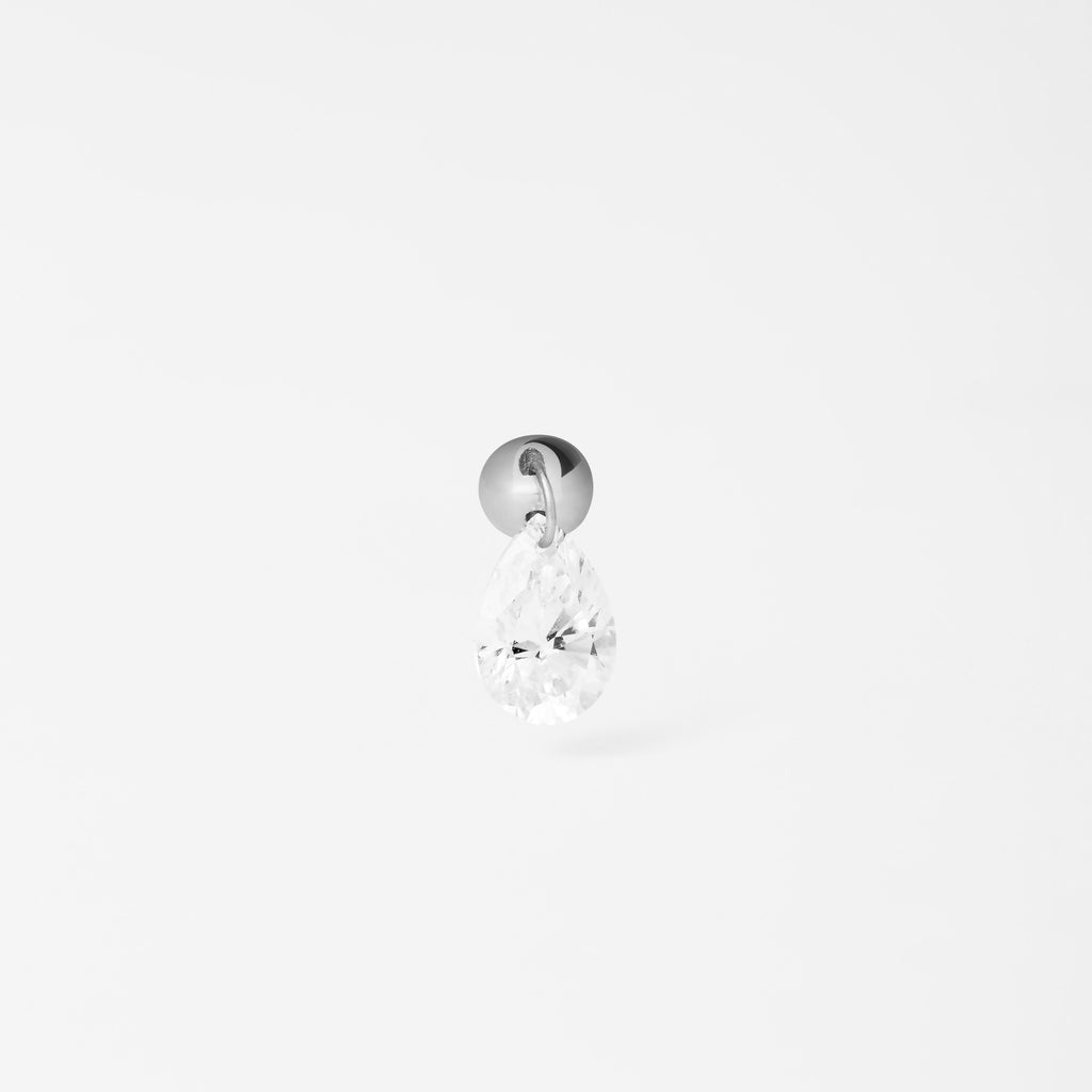 Piercing Floating Gota 5mm Ouro Branco