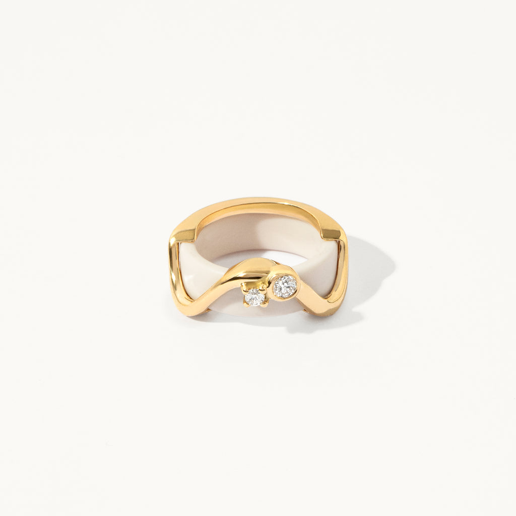 Oura Ring Jacket Wave Dots Ouro Amarelo