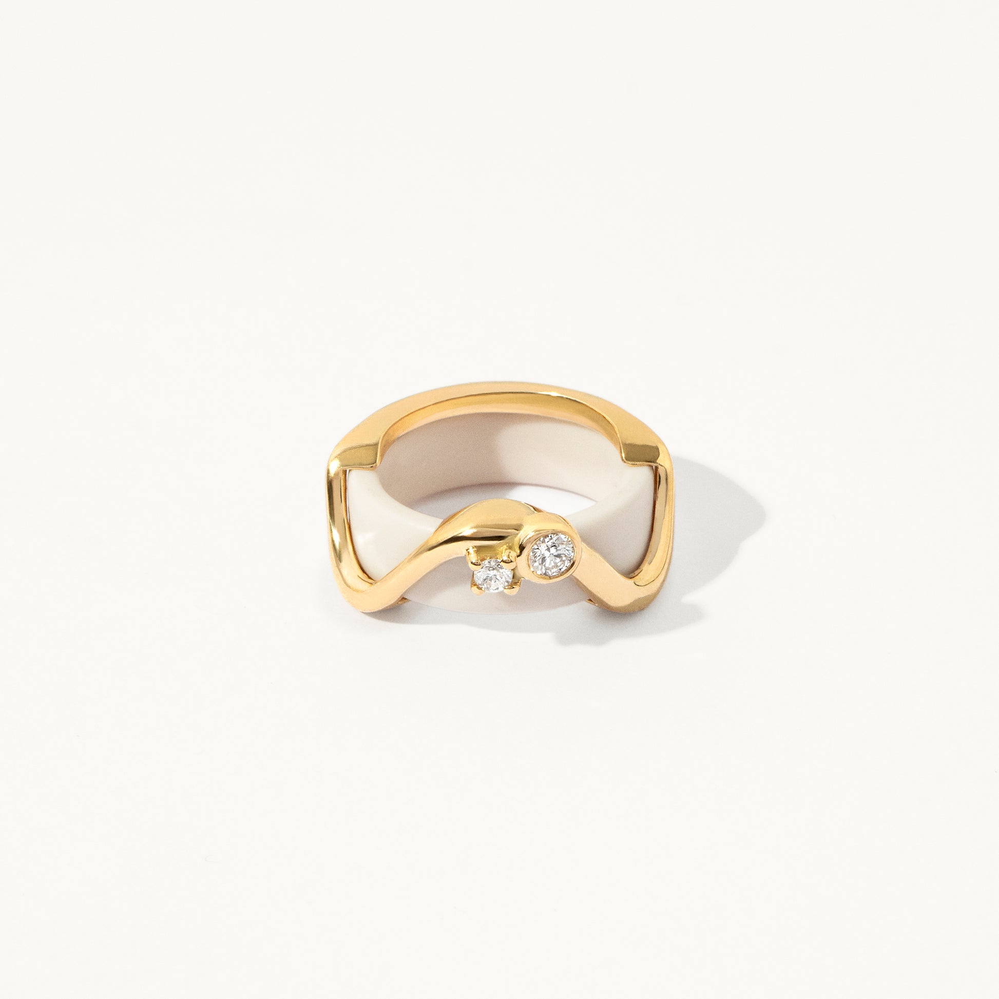 Oura Ring Jacket Wave Dots Ouro Amarelo