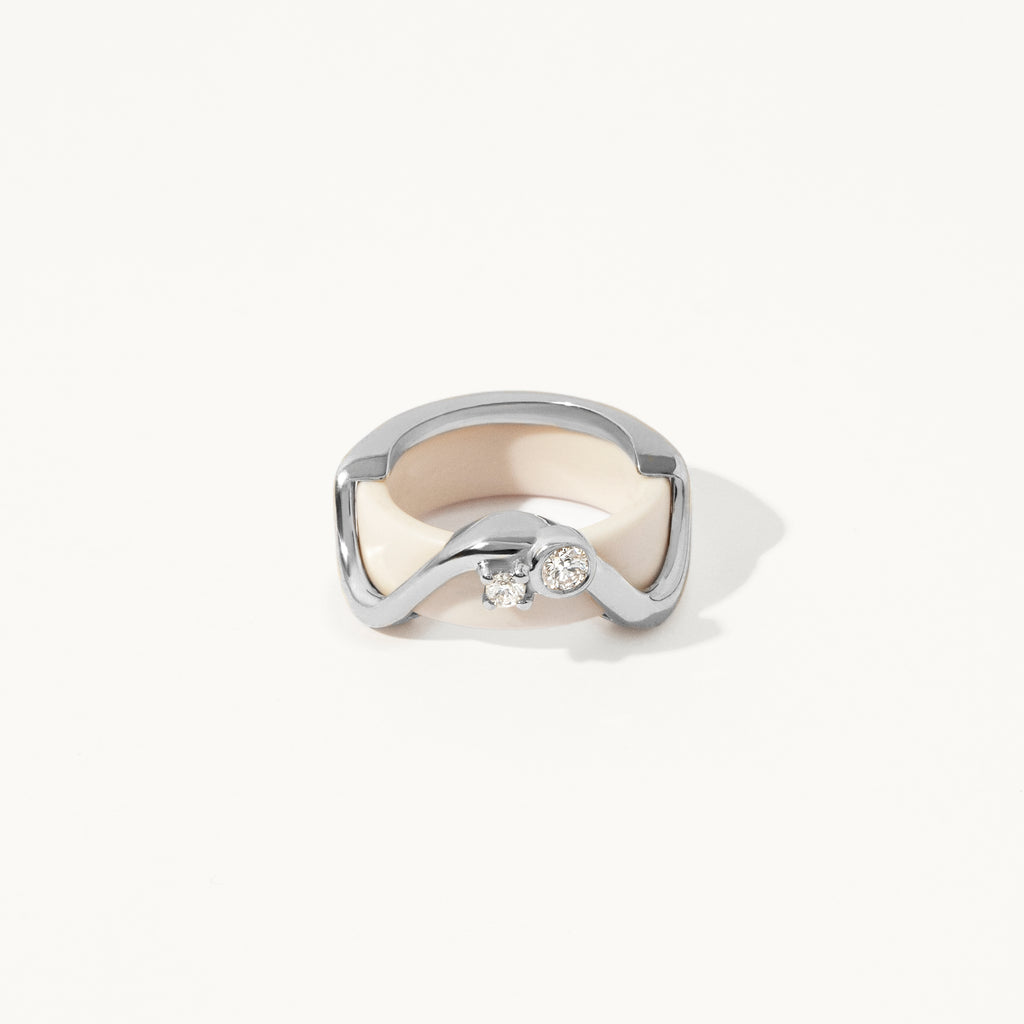 Oura Ring Jacket Wave Dots Ouro Branco
