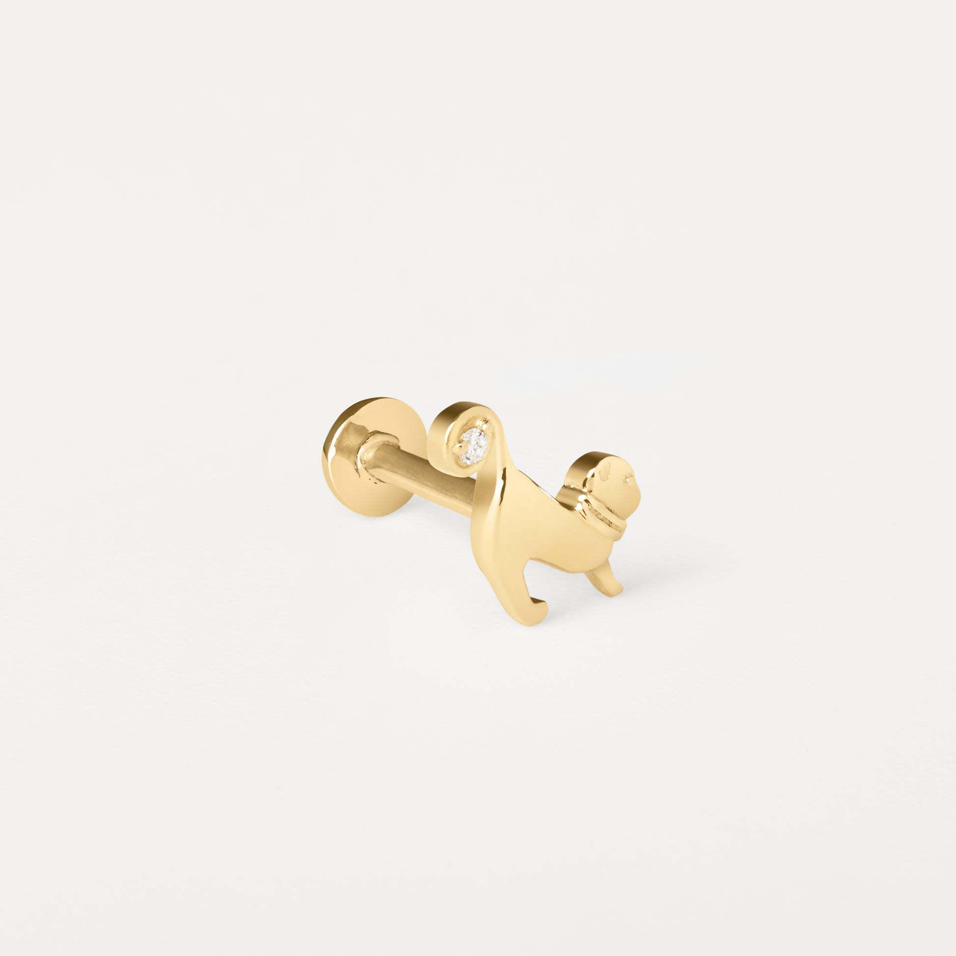 Piercing Gato Dot Ouro Amarelo