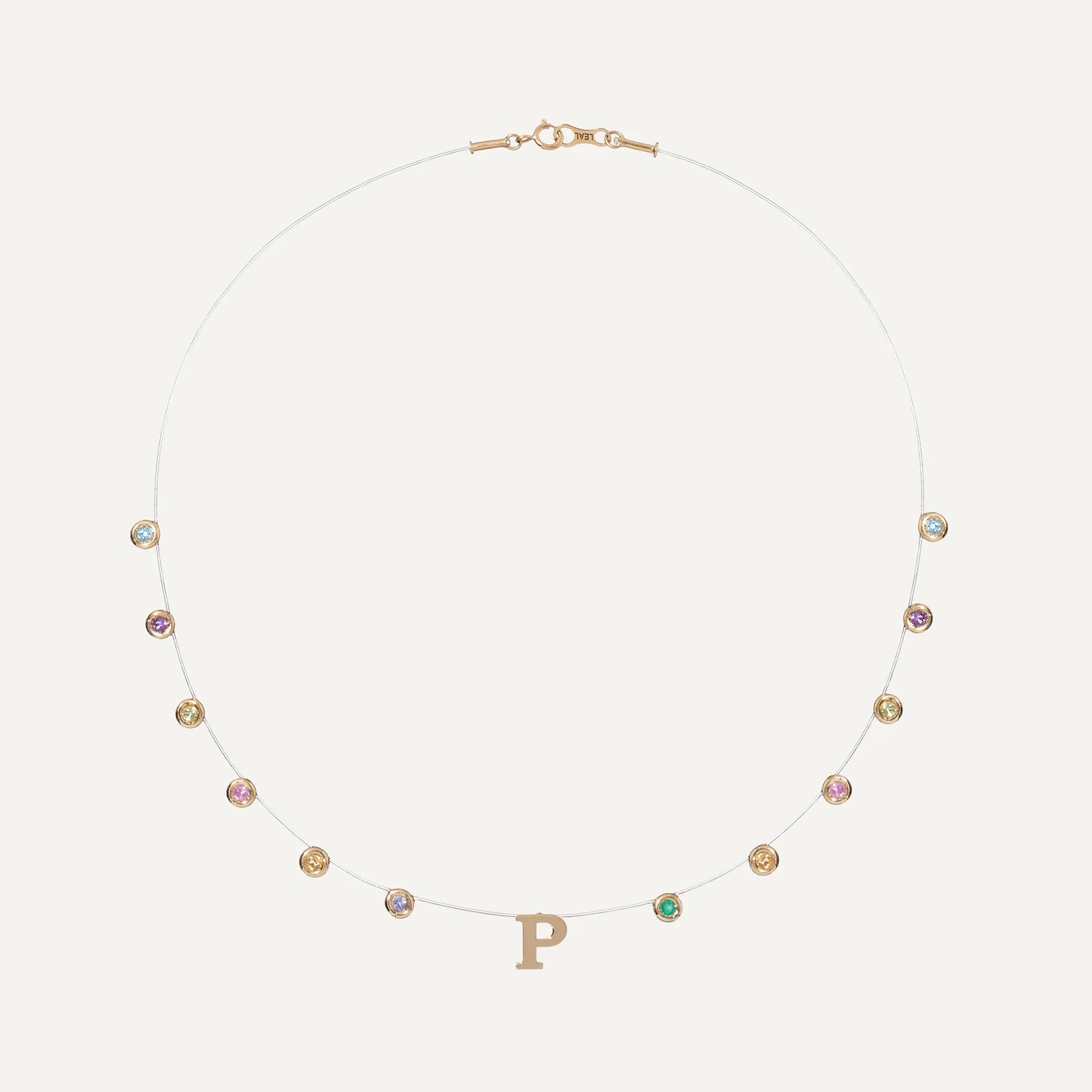 Colar Lola Inicial Colorido Ouro Amarelo