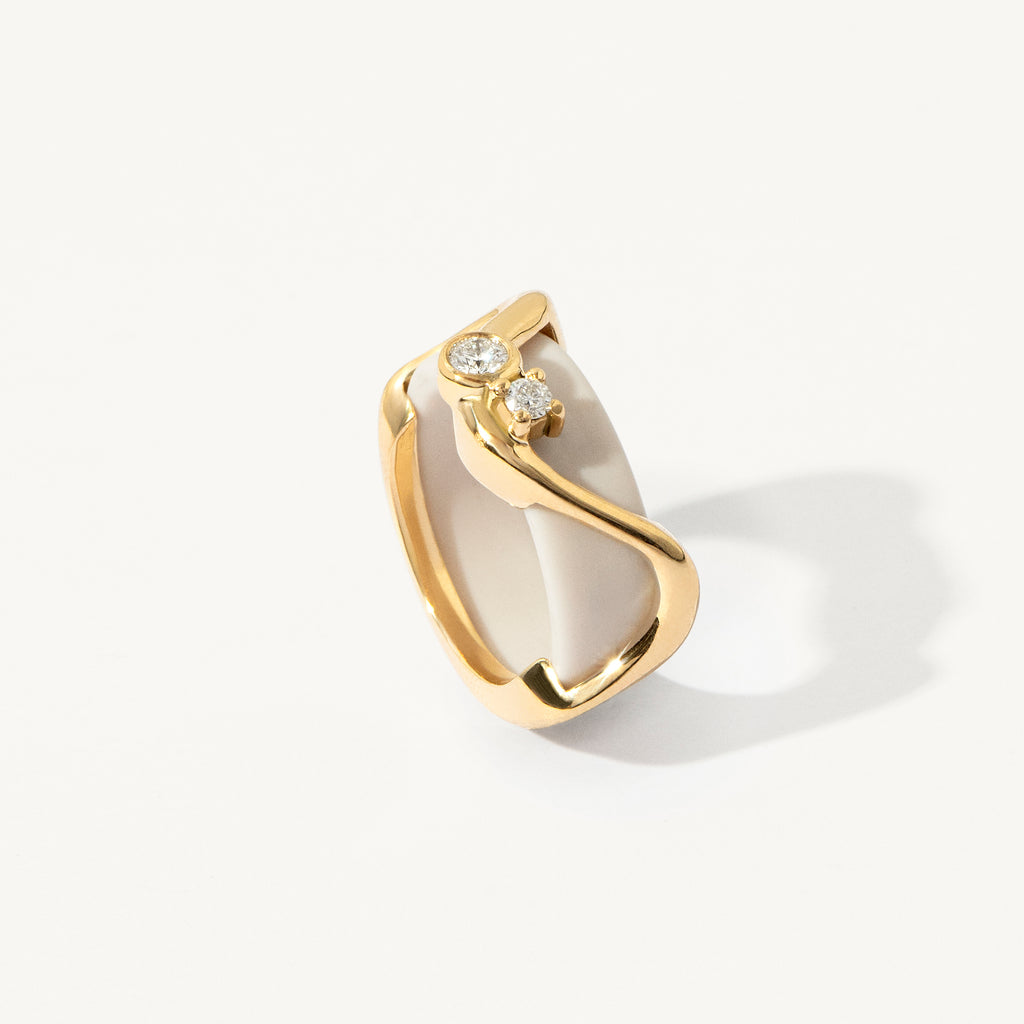 Oura Ring Jacket Wave Dots Ouro Amarelo