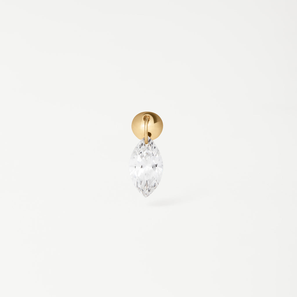 Piercing Floating Navete 6X3mm Ouro Amarelo