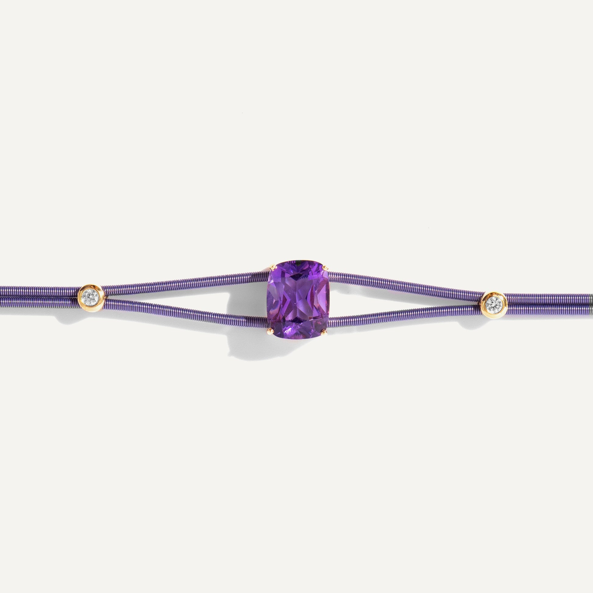 Pulseira Dora Ametista em Ouro Amarelo