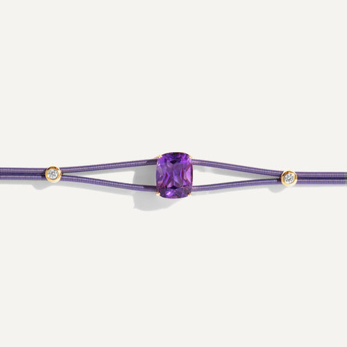 Pulseira Dora Ametista em Ouro Amarelo