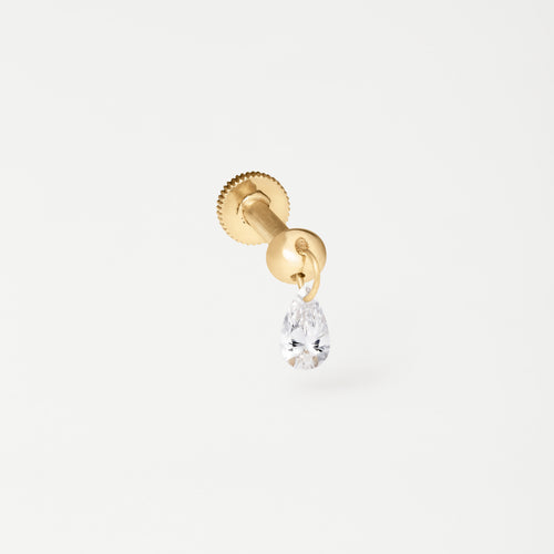 Piercing Floating Gota 4mm Ouro Amarelo