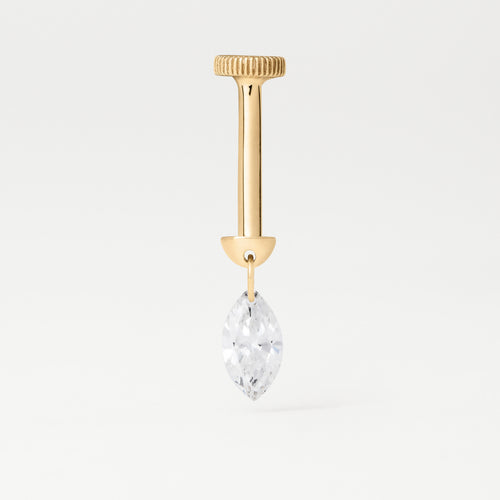 Piercing Floating Navete 6X3mm Ouro Amarelo