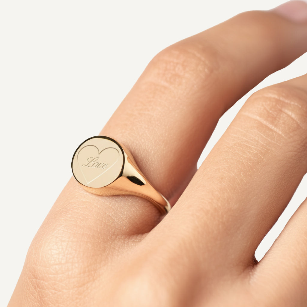 Anel Sinete Ouro Amarelo