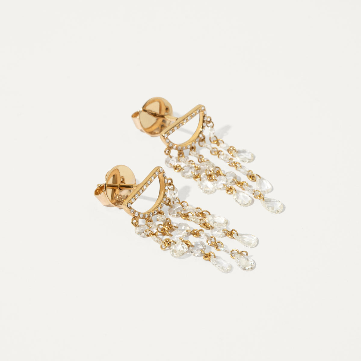 Brinco Rose Pave Ouro Amarelo