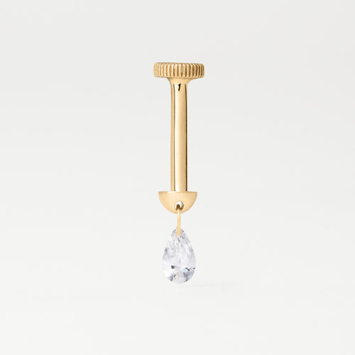 Piercing Floating Gota 4mm Ouro Amarelo