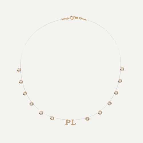 Colar Lola 2 Iniciais Incolor Ouro Amarelo