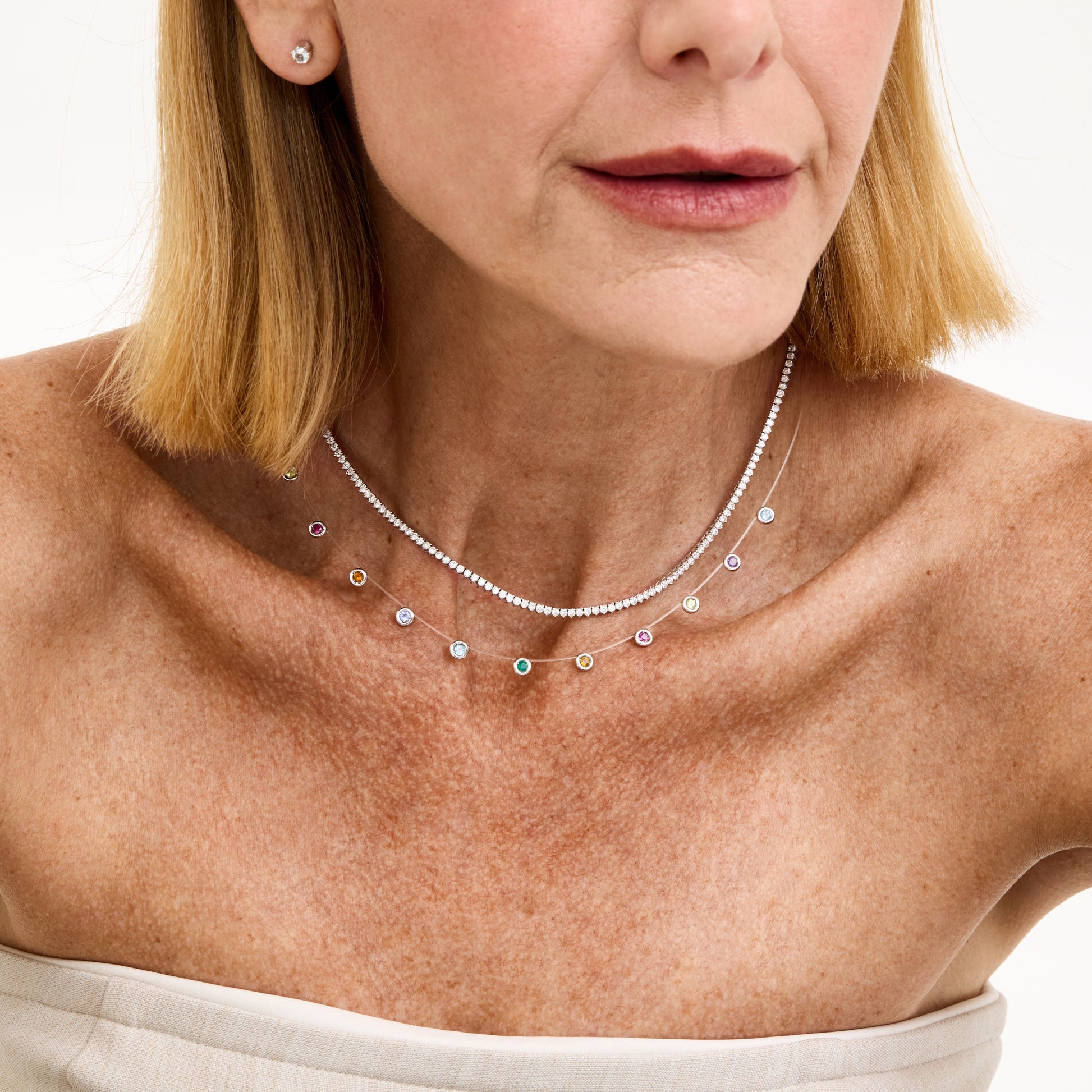 Colar Lola Colorido Ouro Branco