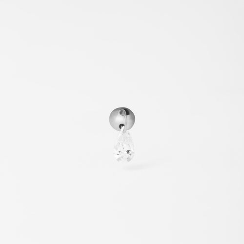 Piercing Floating Gota 4mm Ouro Branco