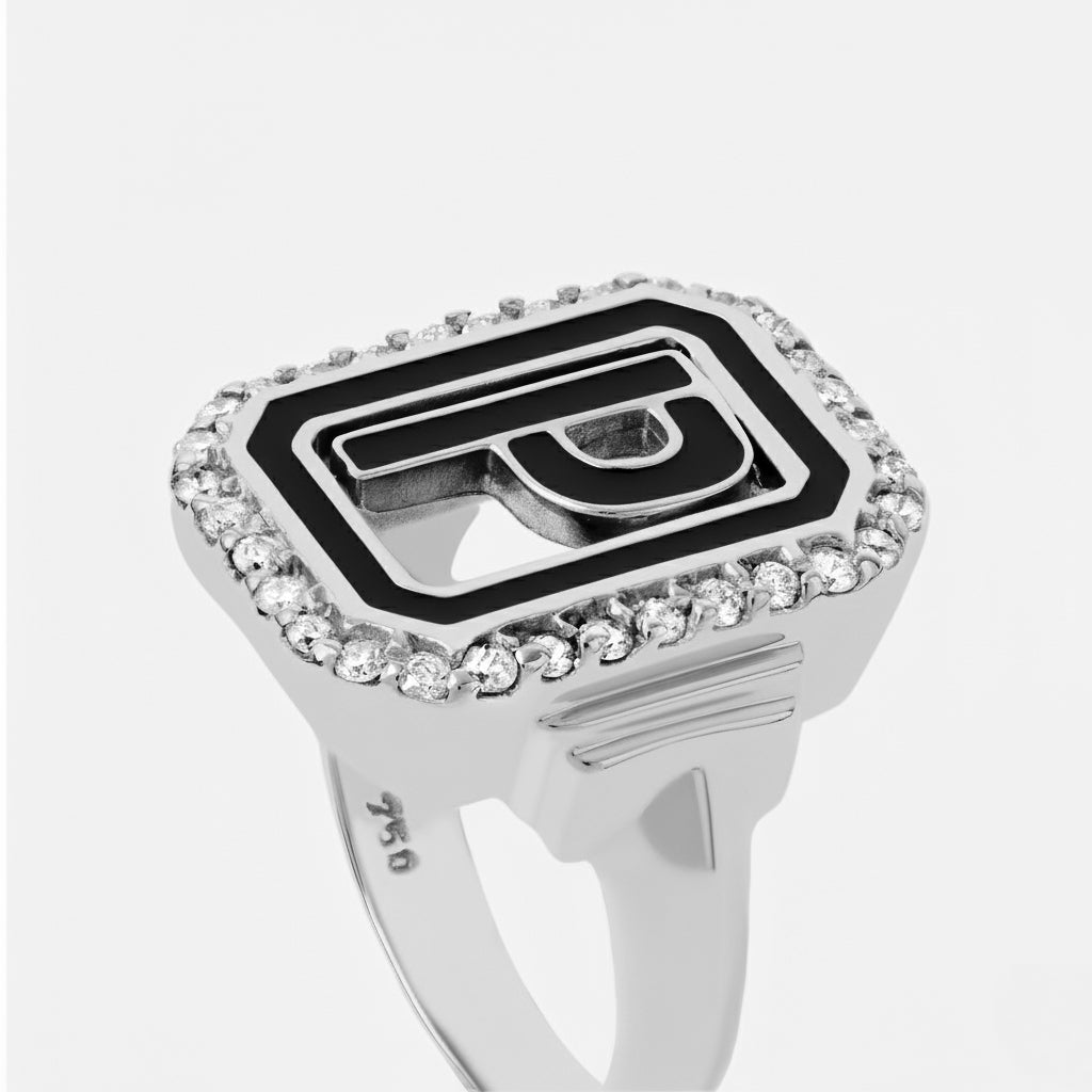 Anel Poppy Ouro Branco Diamante