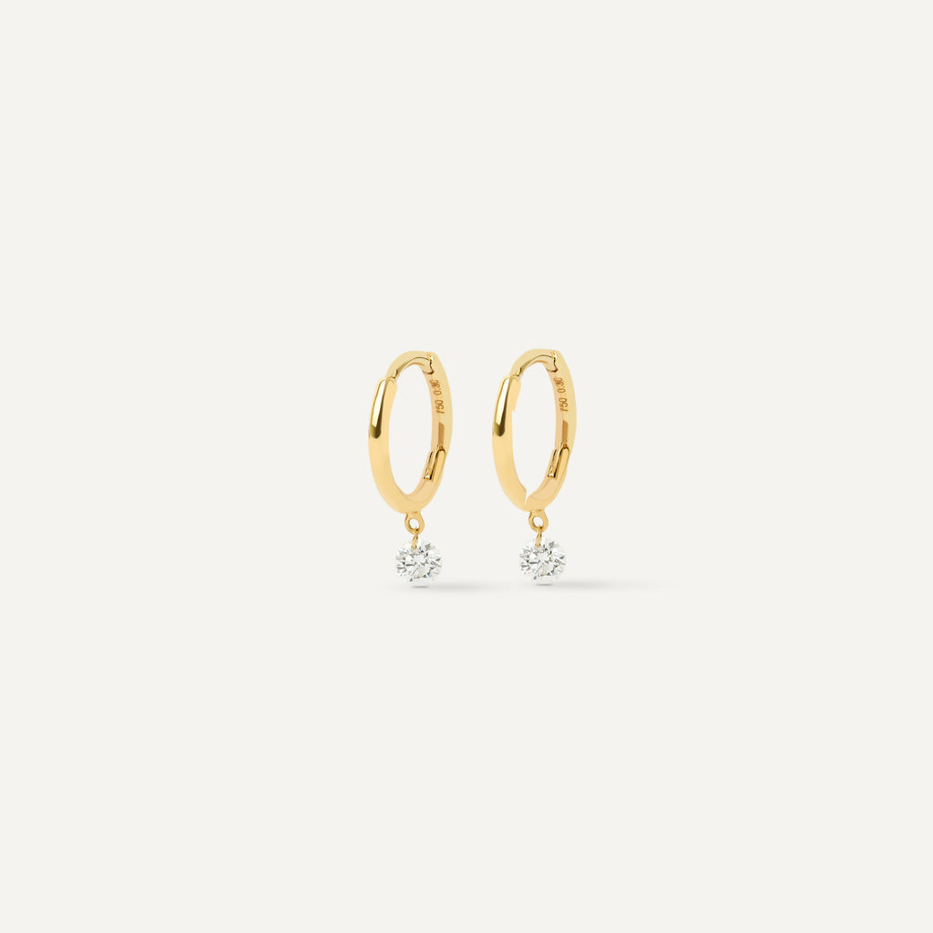Argola Floating Diamond Ouro Amarelo