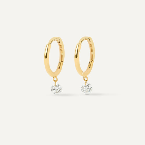 Argola Floating Diamond Ouro Amarelo