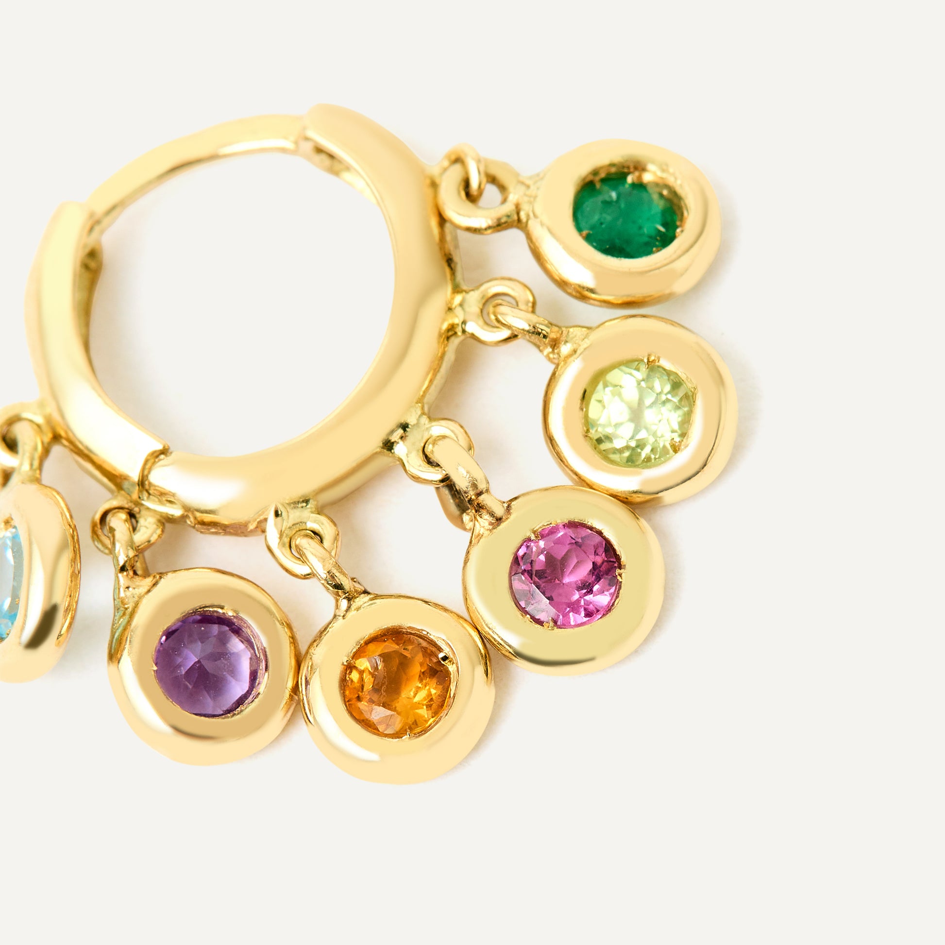 Argola Lola Colorida Ouro Amarelo Multipedras