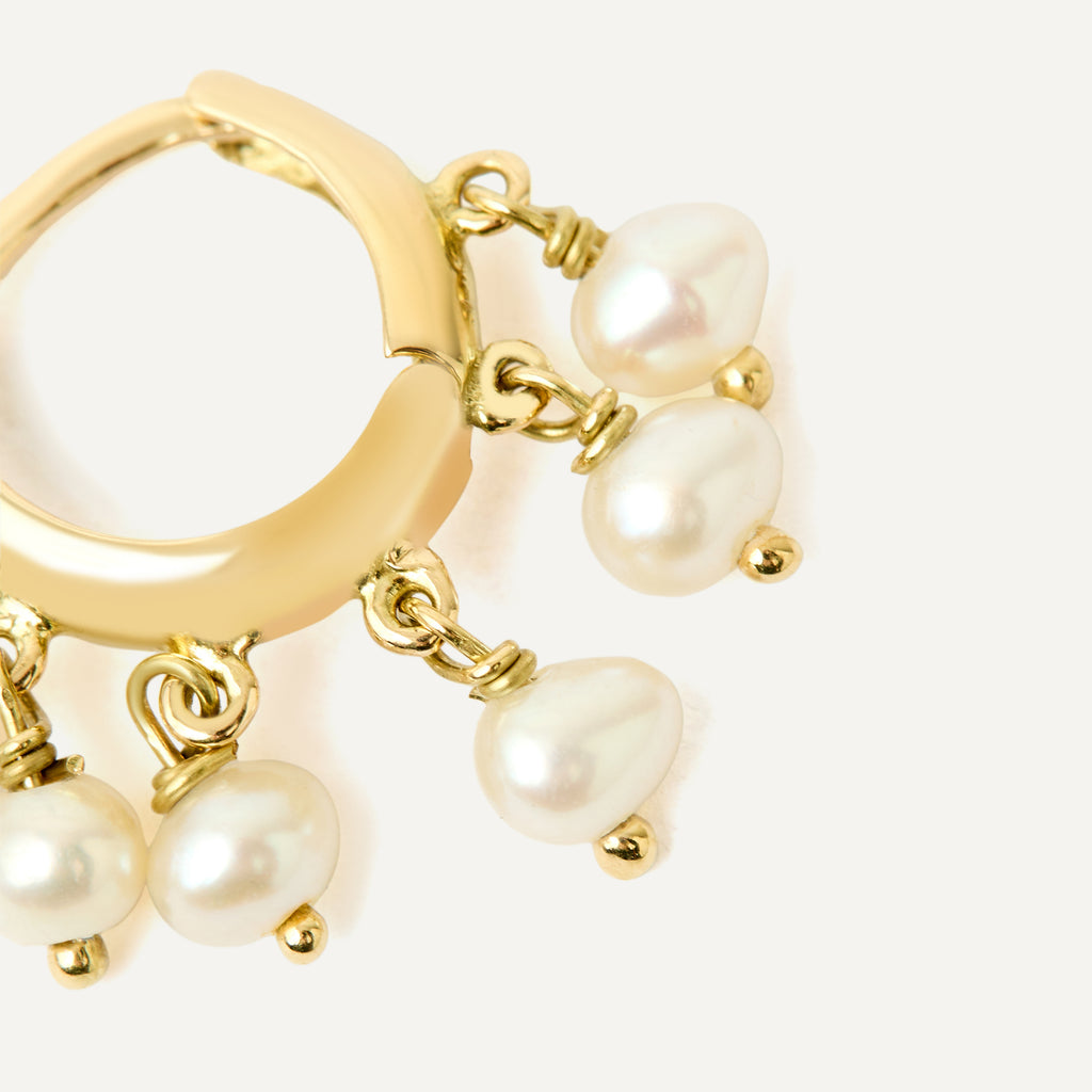 Argola Nina Ouro Branco Pérola