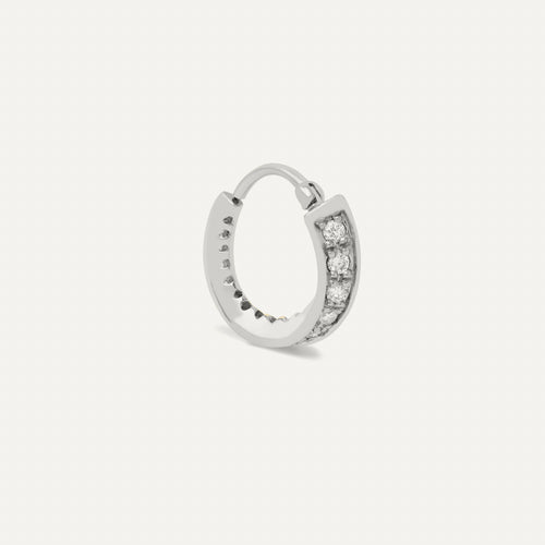 Piercing Argola Twist Pavê Ouro Branco