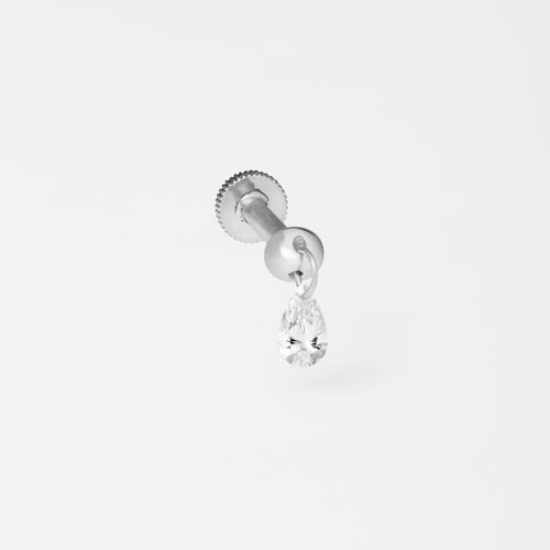 Piercing Floating Gota 4mm Ouro Branco