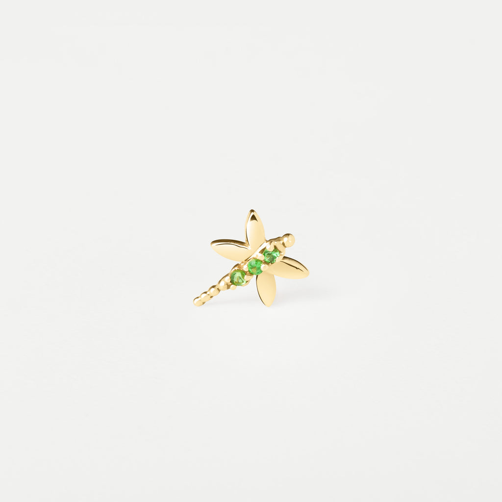 Piercing Libélula  Esmeralda Ouro Amarelo Tamanho:06