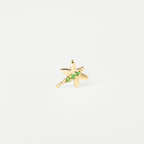 Piercing Libélula  Esmeralda Ouro Amarelo Tamanho:06