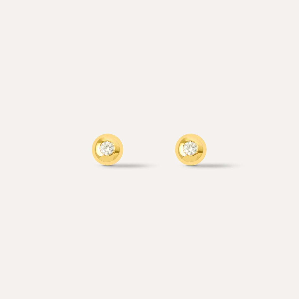 Brinco Solitário Bubble Dots Ouro Amarelo