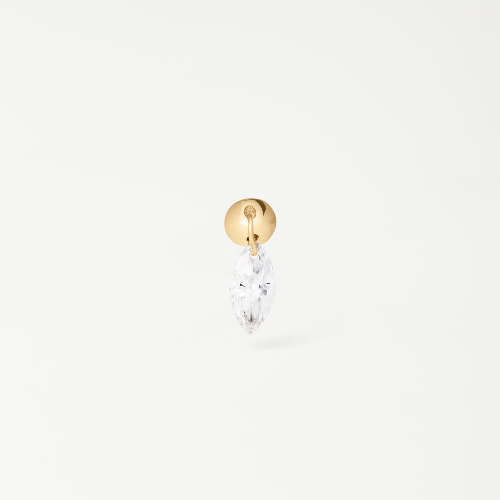 Piercing Floating Navete 5x2,5mm Ouro Amarelo