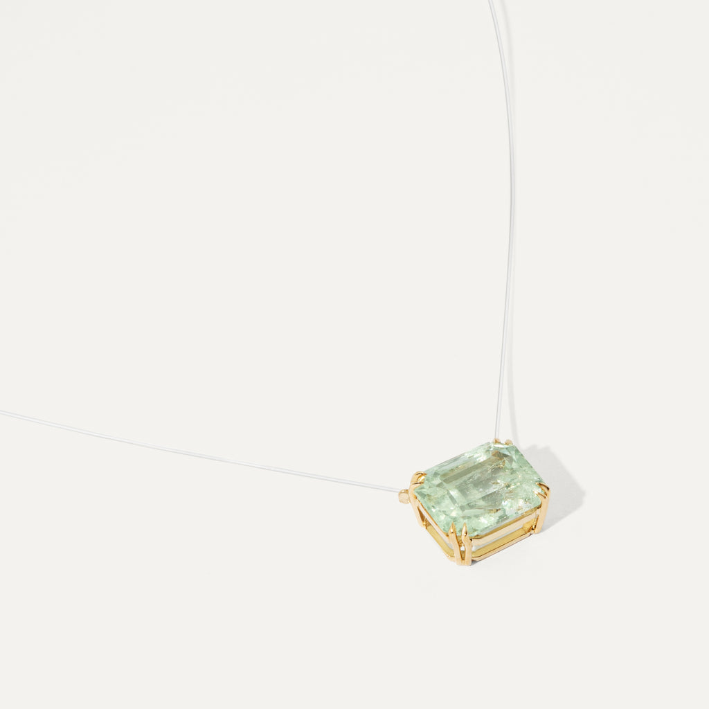 Colar com Esmeralda Octogonal em Ouro Amarelo
