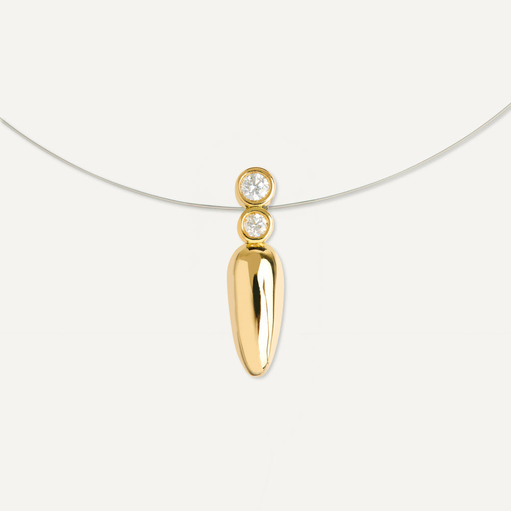 Colar Nylon Bubble Duplo Ouro Amarelo