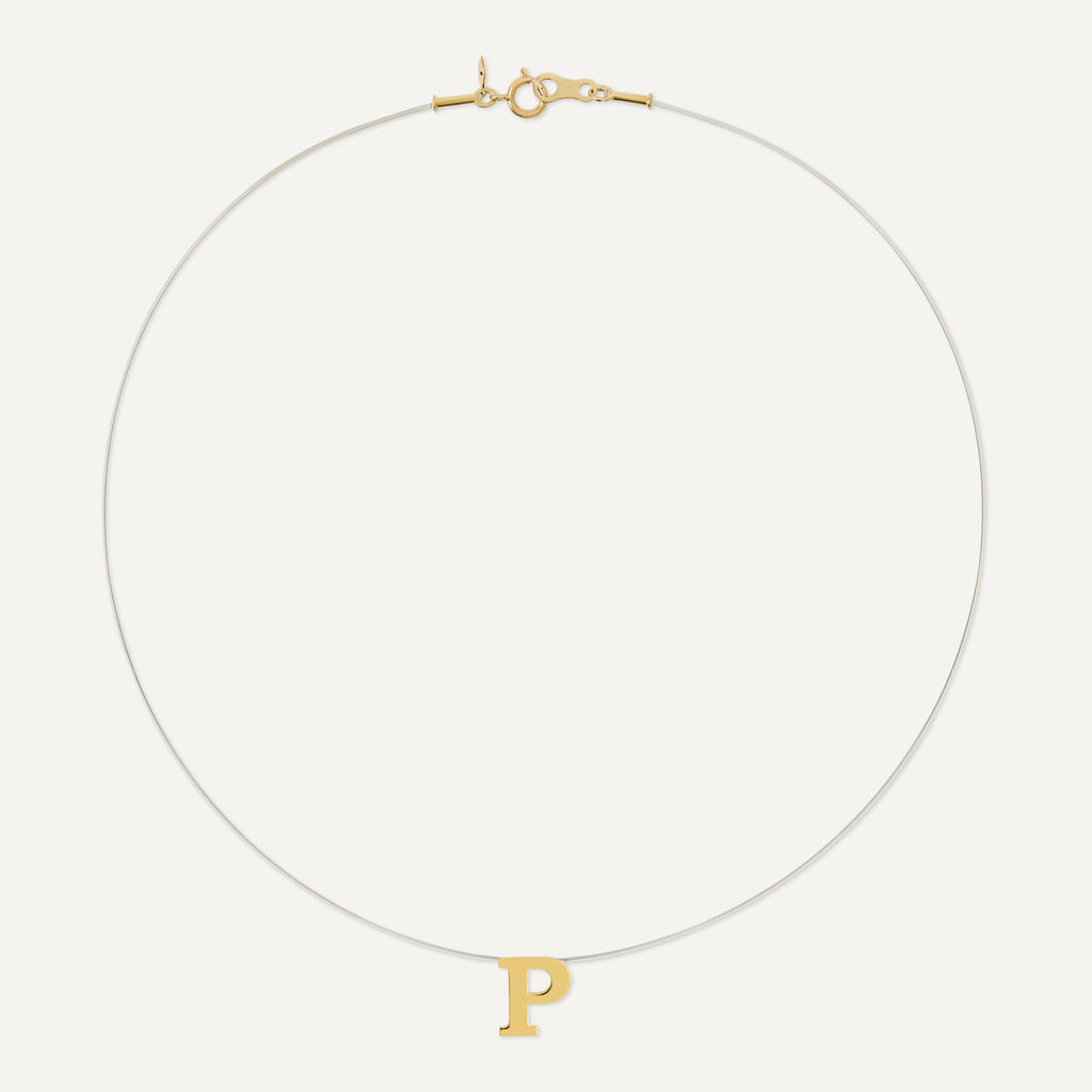 Colar Inicial Serifa Ouro Amarelo