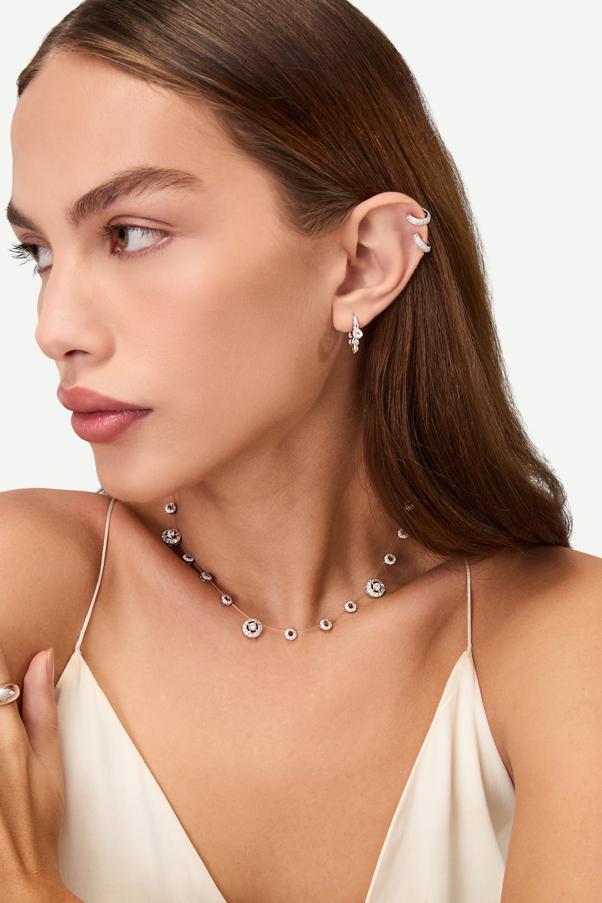 Par De Argola Balonê Pavê Ouro Branco