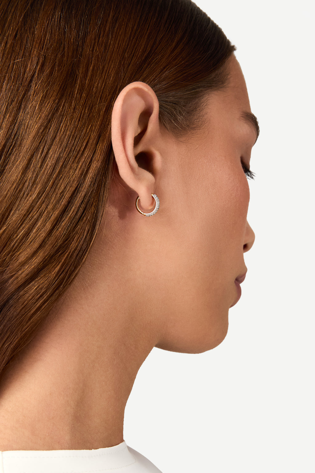 Par De Argola Balonê Pavê Ouro Amarelo