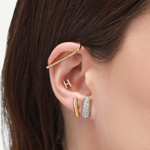 Piercing Slim Pavê Ouro Amarelo