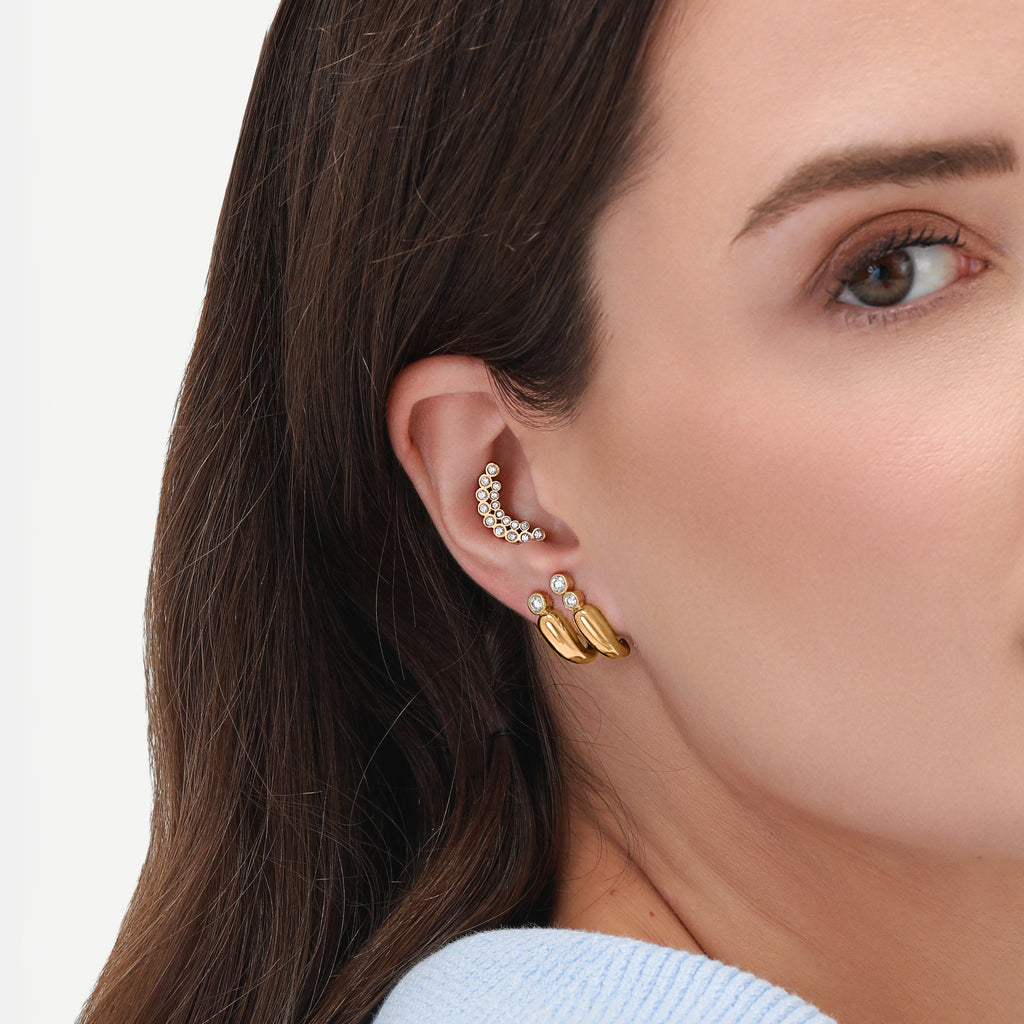 Piercing Cluster Bubble Dot Ouro Amarelo