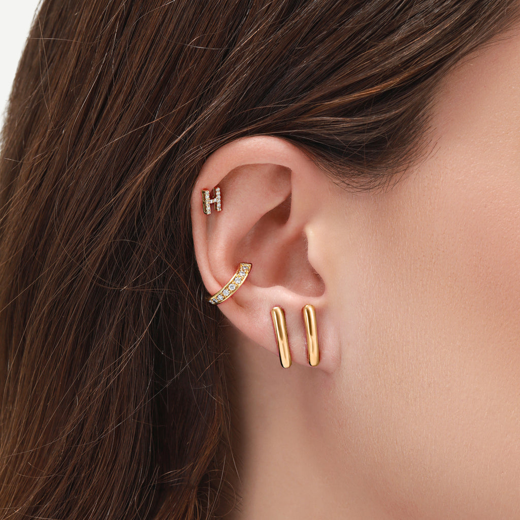 Brinco Line Ouro Amarelo