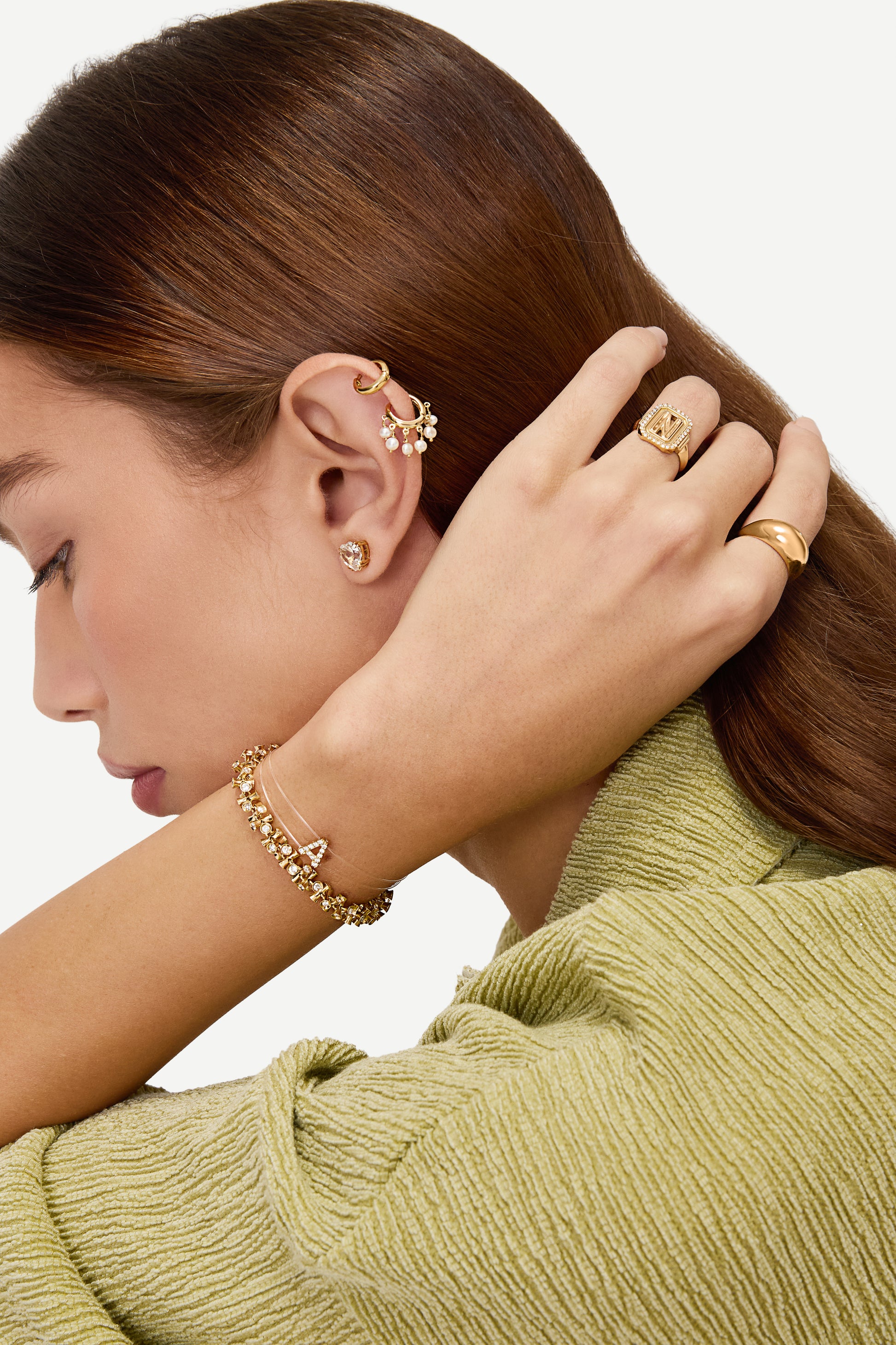 Argola Nina Ouro Branco Pérola