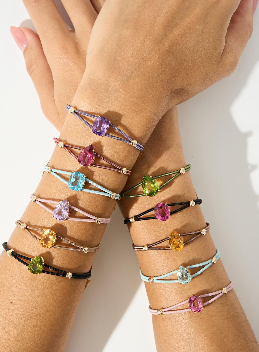 Pulseira Dora Ametista Lavanda em Ouro Amarelo