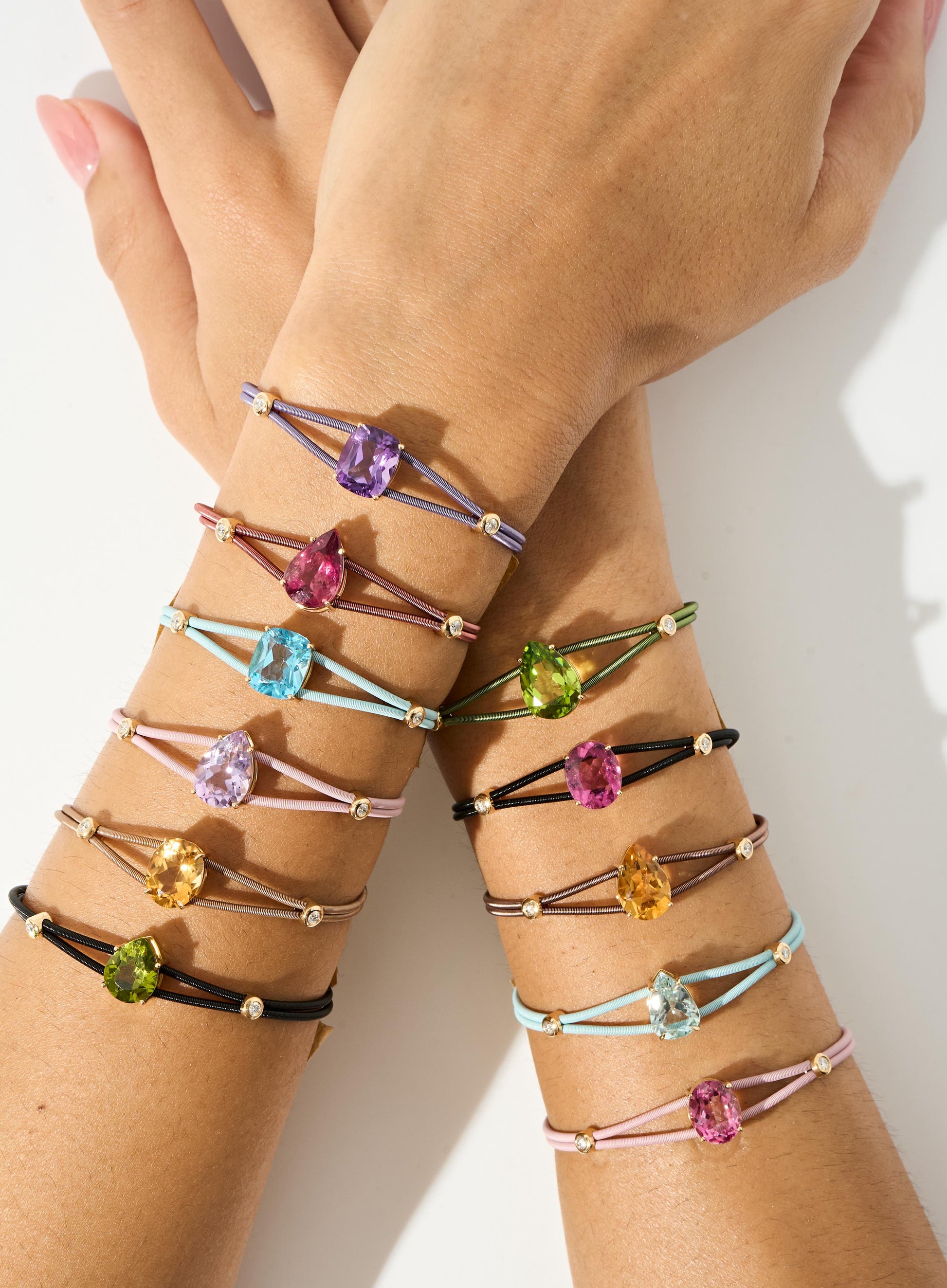 Pulseira Dora Ametista Lavanda em Ouro Amarelo