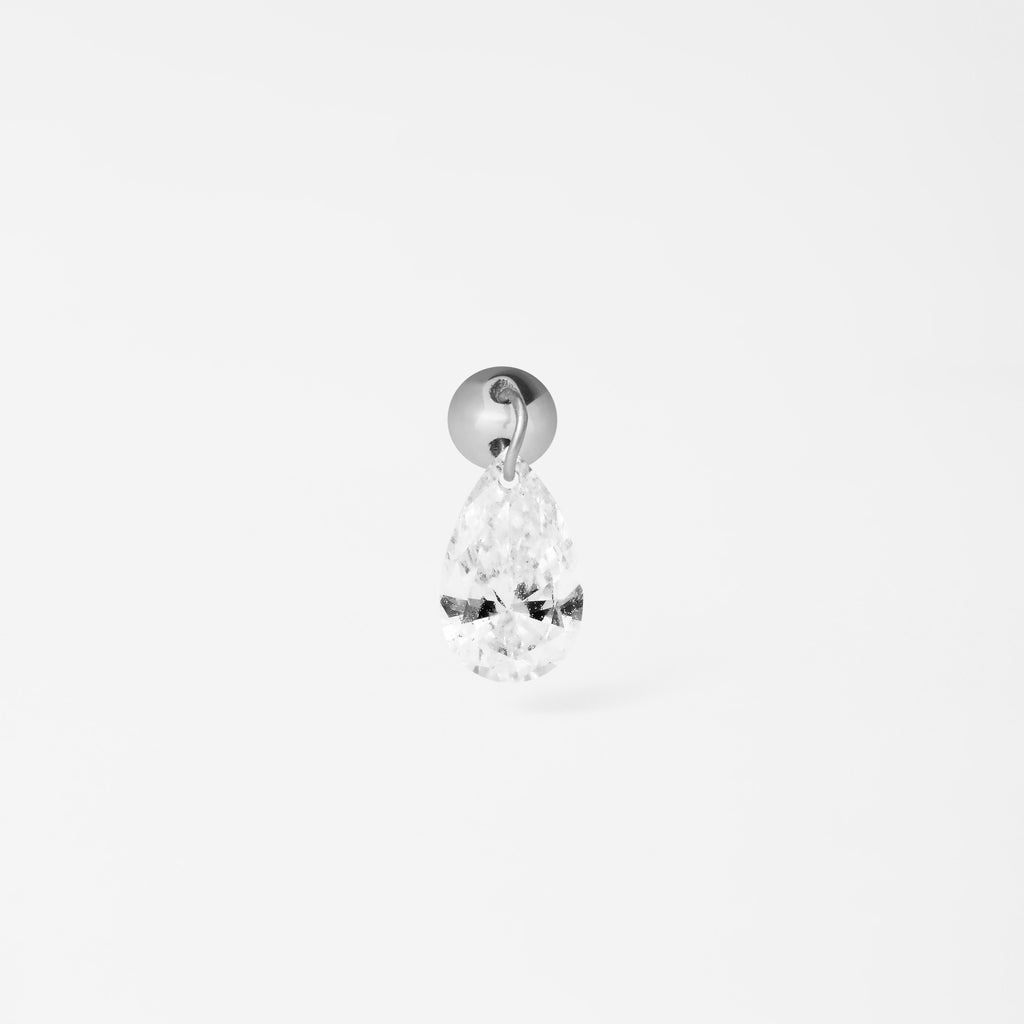 Piercing Floating Gota 6mm Ouro Branco