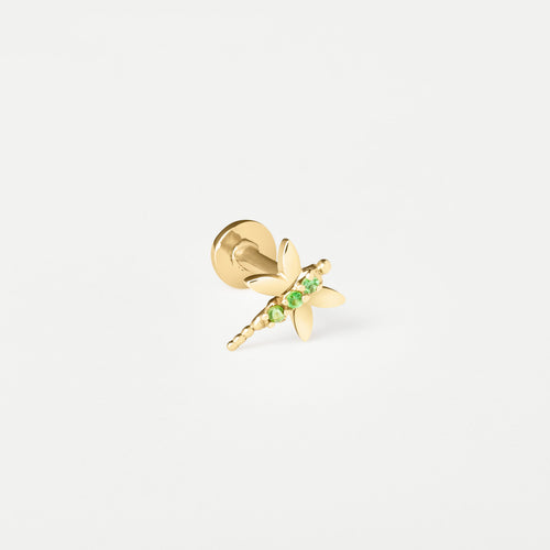 Piercing Libélula  Esmeralda Ouro Amarelo Tamanho:06