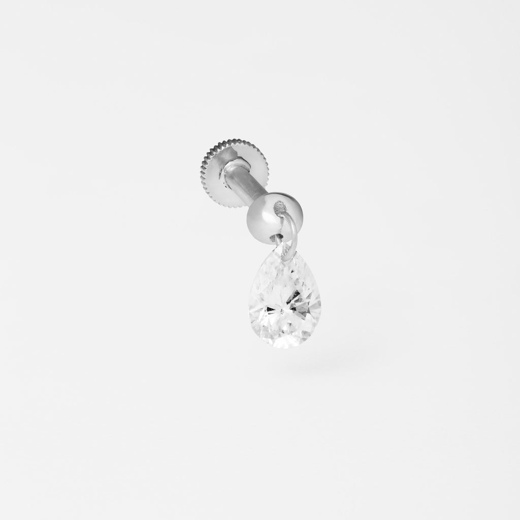 Piercing Floating Gota 5mm Ouro Branco