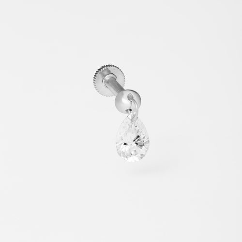 Piercing Floating Gota 5mm Ouro Branco