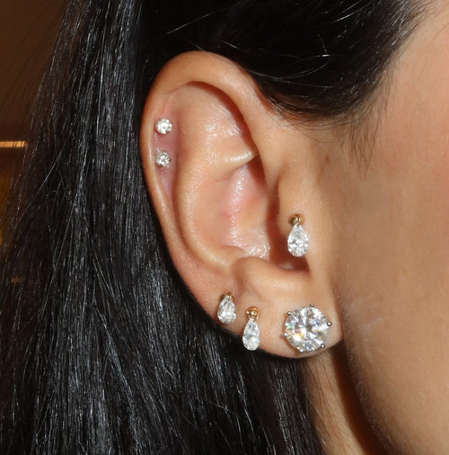 Piercing Floating Gota 6mm Ouro Amarelo