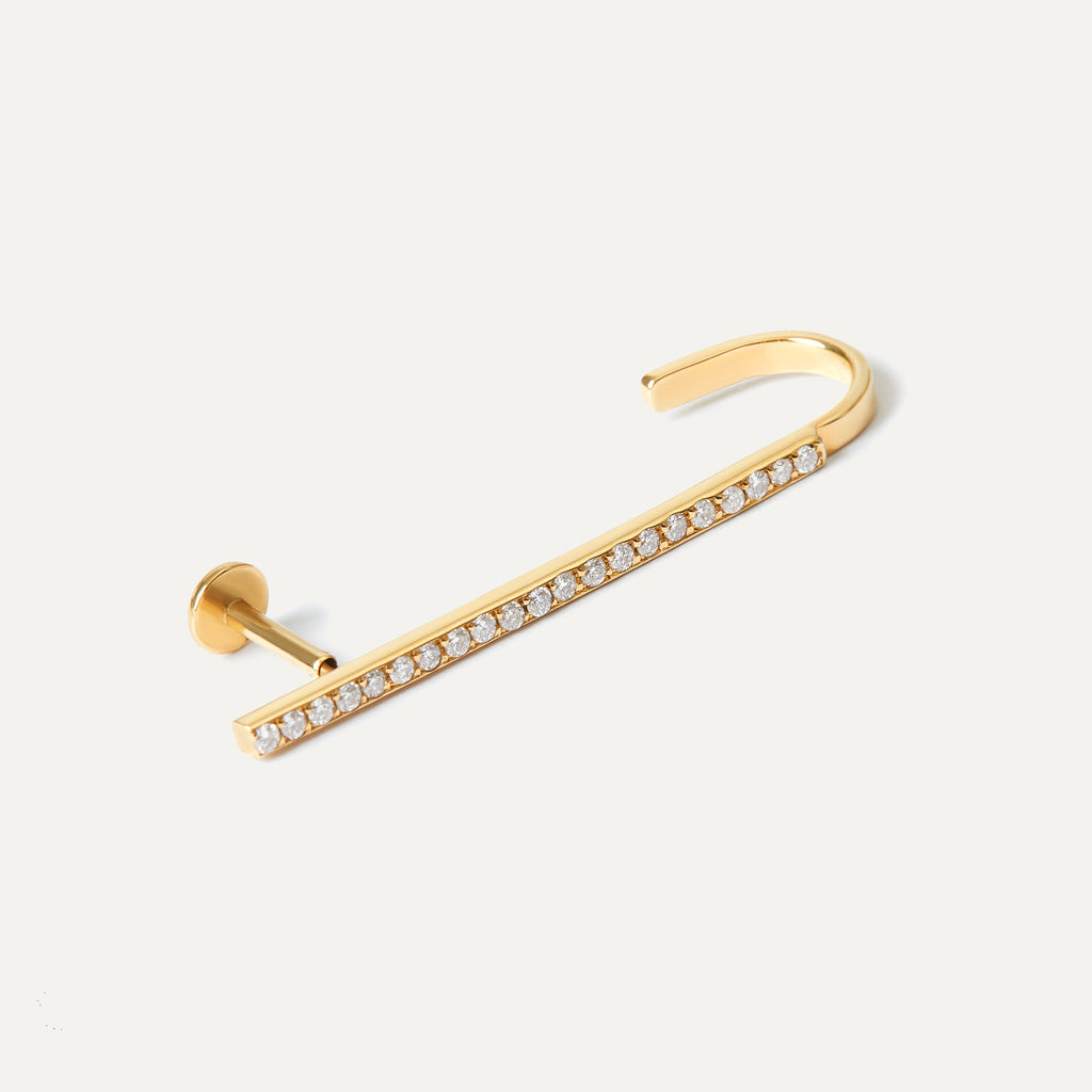 Piercing Slim Pavê Ouro Amarelo