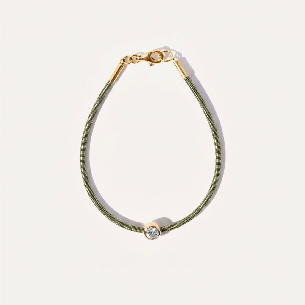 Pulseira Dora Solitário em Ouro Amarelo